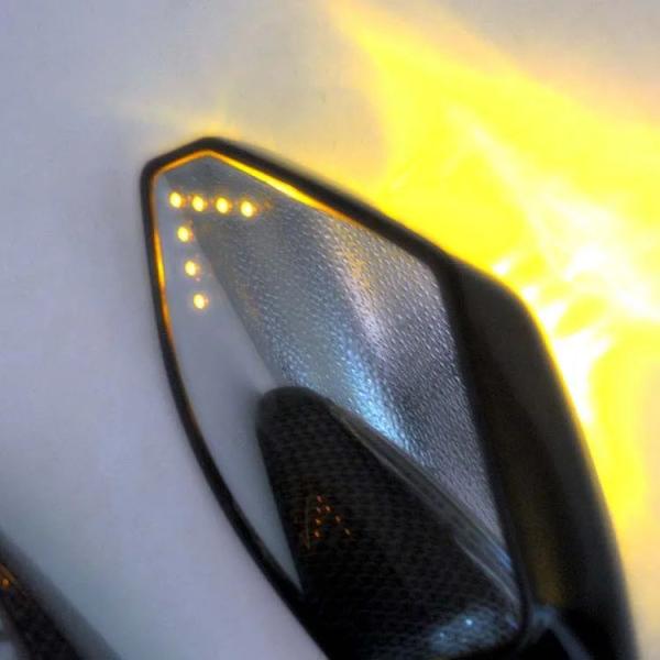 Black Motorcycle Integrated Turn Signals LED Side Mirrors for Replace/Repair Purpose