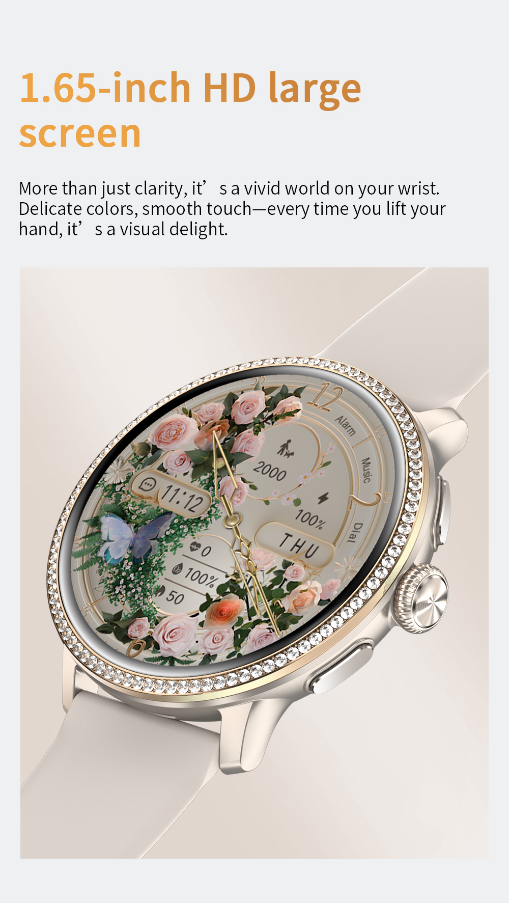 H80 4G Android Women Smart Watch AMOLED Display 3GB+32GB Storage NFC SIM Card Video Call IP68 Waterproof AI Voice Assistant