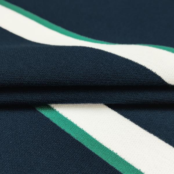 Custom Green Black and White Stripes Fabric, Soft Cotton Striped Pique Fabric for Baby Cloth