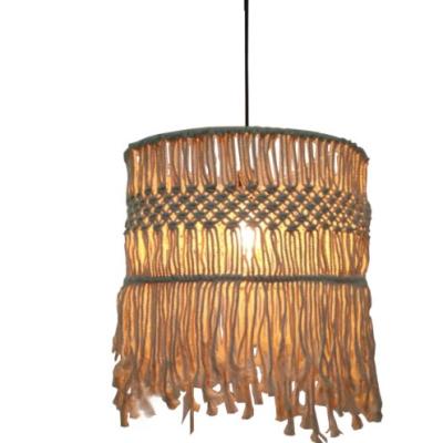 Woven Boho Easy Fit Pendant Shade Round Design Macrame Lantern Cover