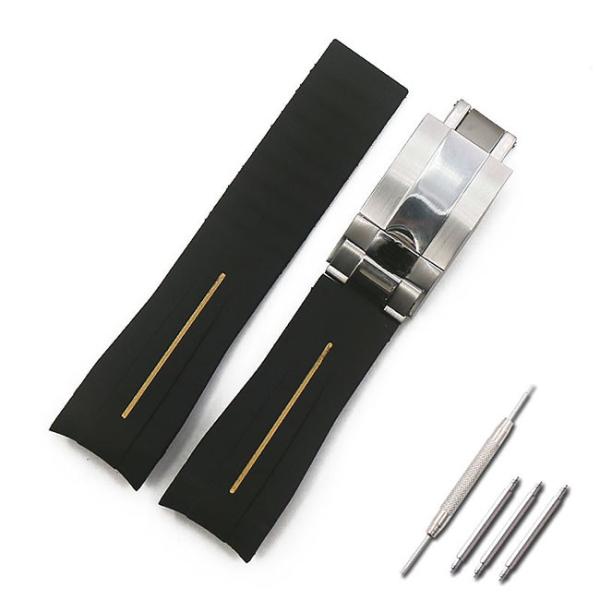 faixa de relógio de couro do silicone de RoHS 20mm da correia da faixa de relógio de 20g 22mm