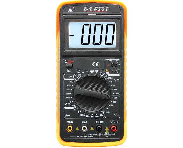 mini multímetro digital Handheld profissional DT9201/DT9501 com exposição do LCD
