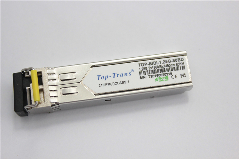 Приемопередатчик 80KM Rohs Toptrans BIDI 1.25G-80AD/BD SFP оптически