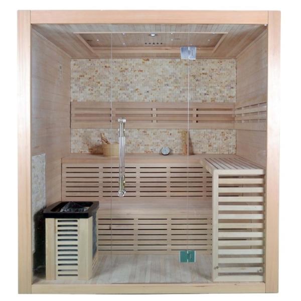 Solid Wood Canadian Hemlock Dry Steam Sauna Room 4 People Indoor Use