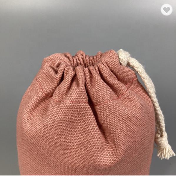 Multicolor Recyclable Cotton Produce Bags Drawstring Canvas Fabric Candy Bags OEM Pantone Color Printed Cotton Drawstring Pouch Draw String Gift Bag