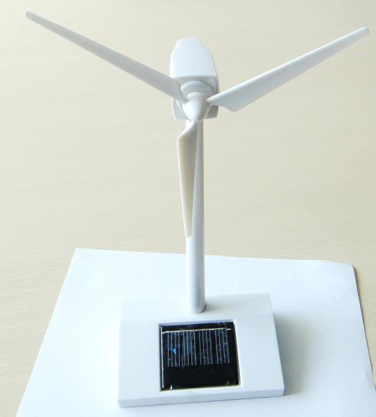 Mini Patented Solar Powered Wind Turbine Toy With 110*110*35mm Blades
