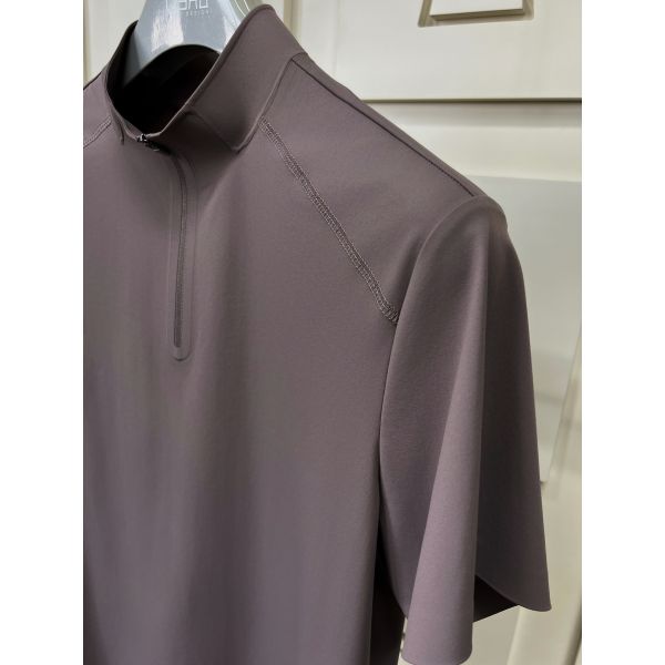 Men High Neck Short Sleeve Shirts Stretch Quick Dry and Breathable Fabric for Outdoor Sport T-shirt