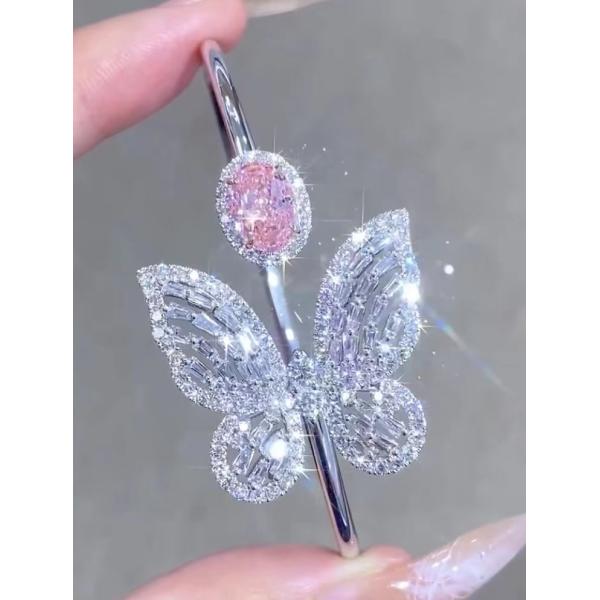 НГТК сертифицированная лаборатория выращенные бриллиантовые браслеты 1.97ct овальный розовый бриллиантовый браслет