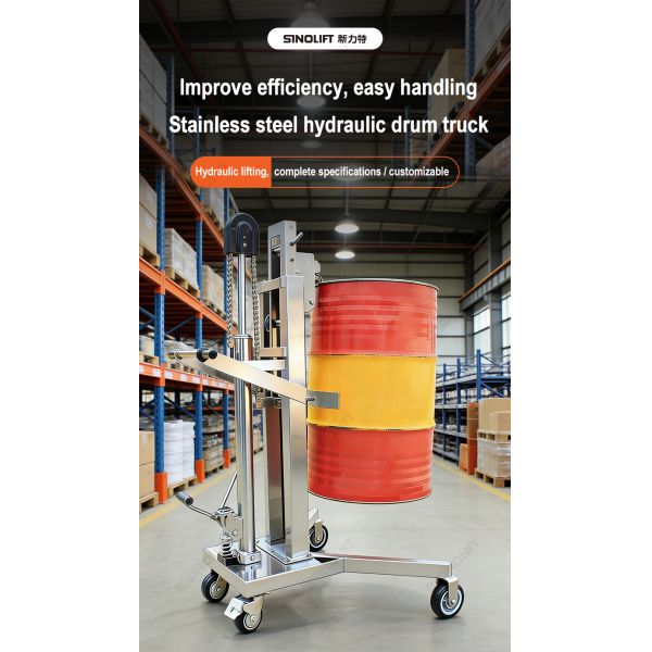 DTF450S Stainless Steel Hydraulic Drum Truck