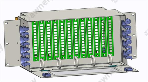 DA-ODFU 144F 光ファイバー配線盤ユニット、1.2mm冷間圧延鋼製ボックス素材、柔軟な構成用