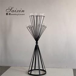 Vaso de Flor de Casamento de Ouro Stand Chic Centrepieces de Casamento de Vidro Coluna de Metal 100CM