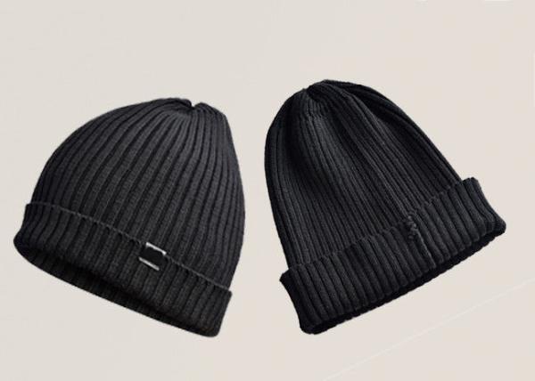 Simple Women's Peaked Winter Hat Colorful Pattern Knit With Cotton Material