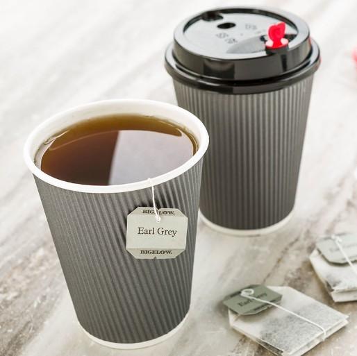 Hot Coffee Ripple Wall Paper Cups 12 Ounce With Food Grade Printing Ink