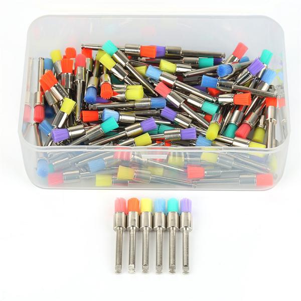 Small Colorful Dental Polishing Handpiece Nylon Flat Polishing Prophy Brushes