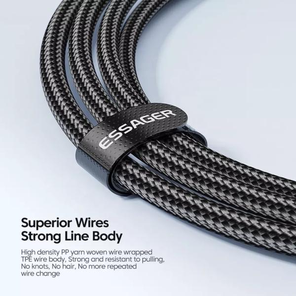 Fast Charging USB C To C Data Cable Wired Braided 100W For Mobile Phone Accessories
