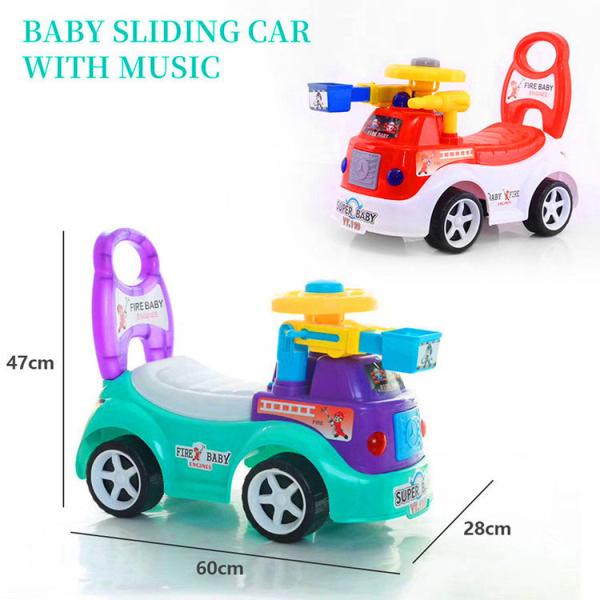 Four Wheel Sit to Stand Toddler Ride On Toy Ages 1-3 Kids Walking Aid Vehicle Learning Walker Children's Scooter Twisted Fire Truck Sliding