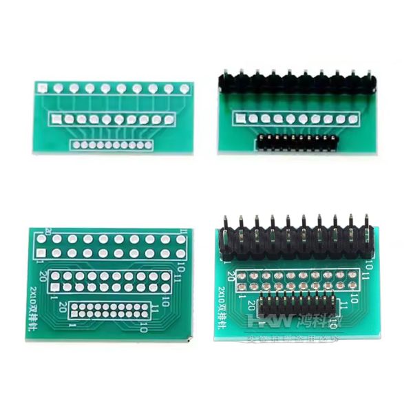 Pitch 1.27mm to 2.54mm Converter Adapter PCB Breakout Board 10 Pin Single or Dual Row