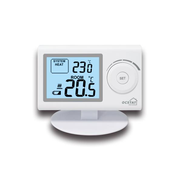 Non - Programmable Underfloor Temperature Heating Thermostat With Battery , White Color