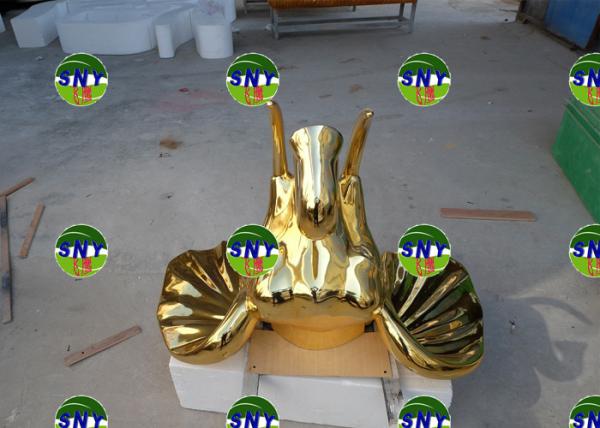 Home Deco  fiberglass golden elephant head statue/sculpture as decoration in hotel mall display model