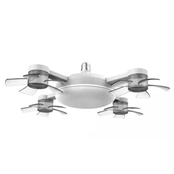 Ventilateur en forme de ventilateur avec télécommande Ventilateur de plafond avec lumière E27 Lampe de plafond pour drone pour la maison