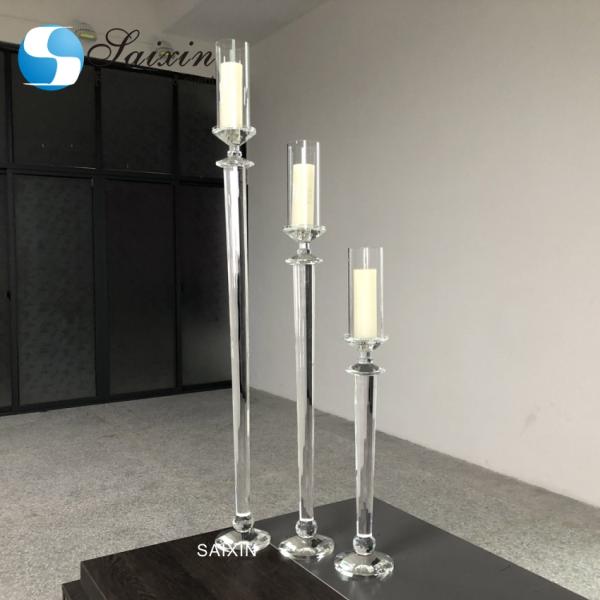 Прозрачные стеклянные столбики Свечи для свадебного стола Центр кусочков 115CM
