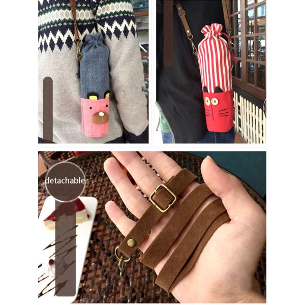 2019 Hot-Selling BPA FREE Collapsible cute cartoon sleeve water bottles bags