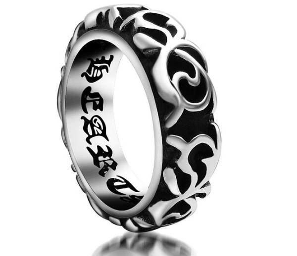 Gothic carved ten new titanium steel inner wall pitting the word edition titanium steel