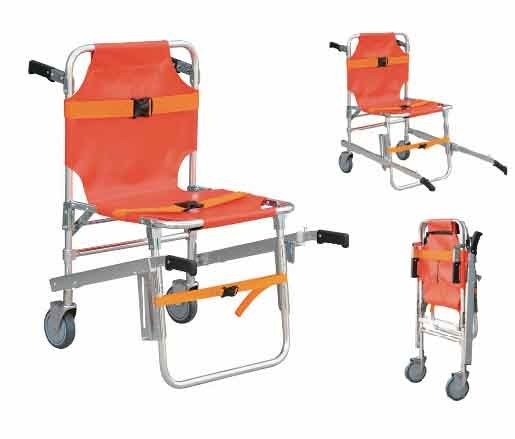 Emergency Aluminum Alloy Stair Chair Stretcher Evacuation Foldaway Lifting Wheelchair