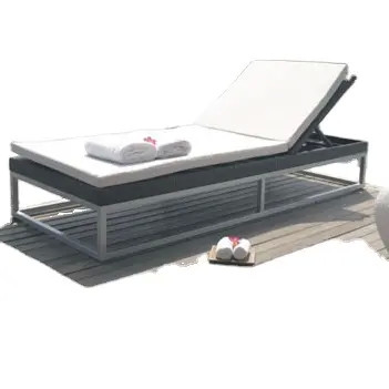 Wicker rattan resin plastic beach lounger chair swimming pool furniture outdoor daybed sun bed sleeping chair---6068