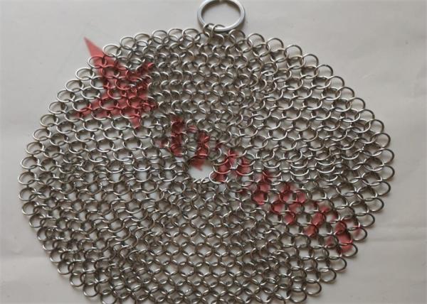 Líquido de limpeza do frigideira do ferro fundido do correio de corrente do produto comestível tecido com anéis de 1.2mmx10mm