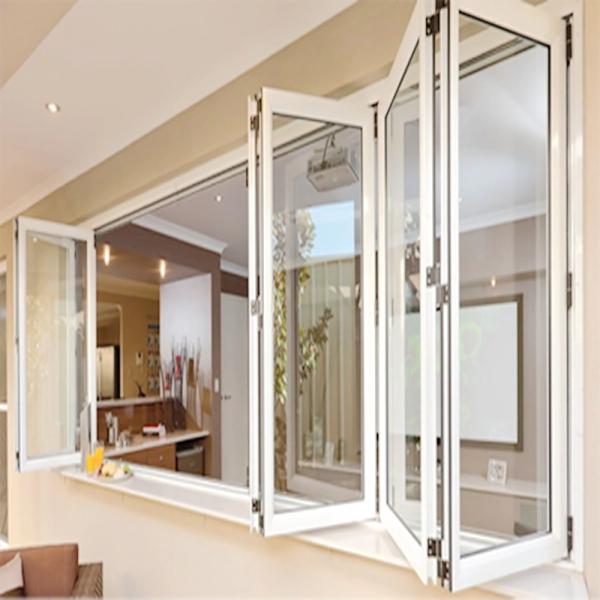 Moderno Design Plexible Screen Soundproof Glass Aluminium Bifold Window com valor ≤2,1 K