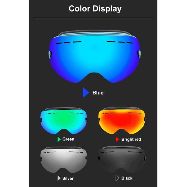 Colour Plating Snow Glasses Ski Goggles with 3 Layers Foam and Custom Color Lenses