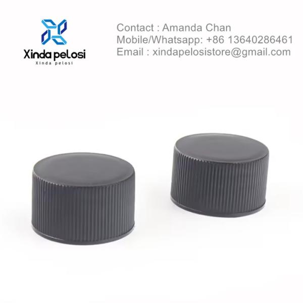 Capa de plástico con tapa negra PET PE de aluminio tapa de botella de papel de aluminio