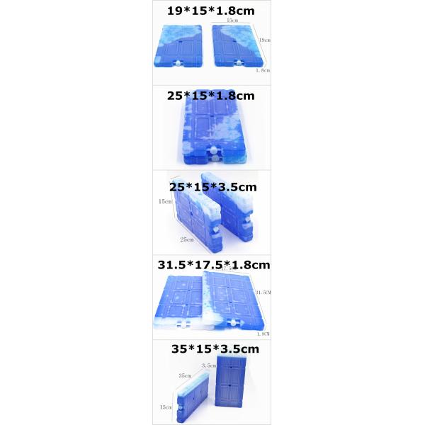 No tóxico Grado alimenticio Placas frigoríficas eutéticas Polímero de gel ladrillos fríos para refrigeradores Caja para alimentos congelados