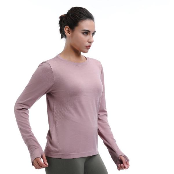 Crew Neck Pullover Long Sleeve Tops With Thumb Holes