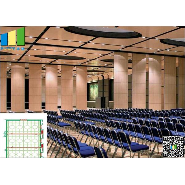 Aluminum Operable Wooden Wall Partition 85 mm Natural Wood Veneer