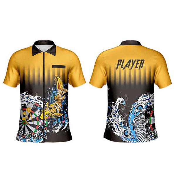 Adults Breathable Dart Jerseys With Pockets , Anti Pilling Dart Shirt Printing