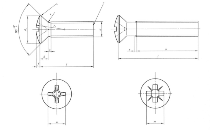 GB/T 820 Cross Recessed Raised Countersunk Head Screws 