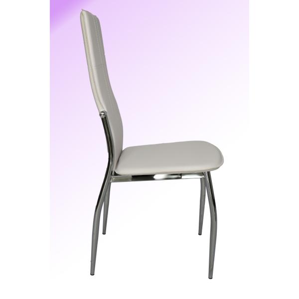 Fashionable Modern Style Pu Leather Dining Chairs With Chrome Leg