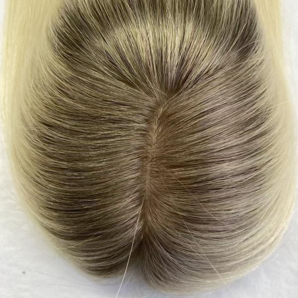 Wholesale 7T-60 # color  Silk Base Closure Topper Virgin Human Hair Toupee Replacement System for Women Cheaper Price Hairpiece