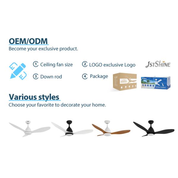 Suporte Dimmer 1stshine Ventilador de teto de plástico com controle remoto e design moderno