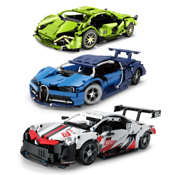 LEGO Compatible Electric Sports Car Building Block Toy 30m Remote Distance for Ages 14 Up