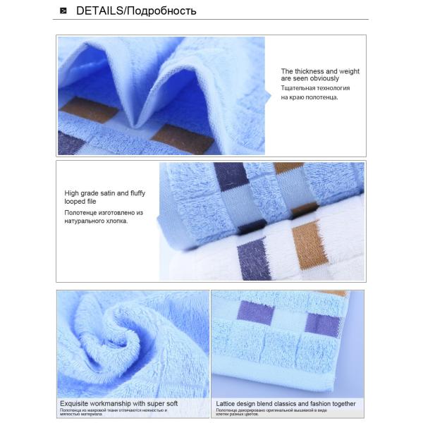 100% Cotton 30x70cm Solid Plaid Dyed Jacquard Design Family Face Towels Hair Towel Wash