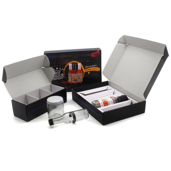 Custom Printed Hot Sauce Bottle Shipping Box 4 Packs Honey Jars Packaging
