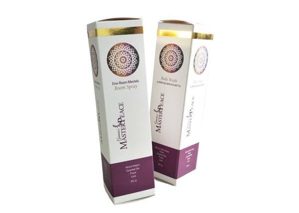 Skin Care Packaging Gift Card Box Matte Lamination Surface With Foil Gold Logo