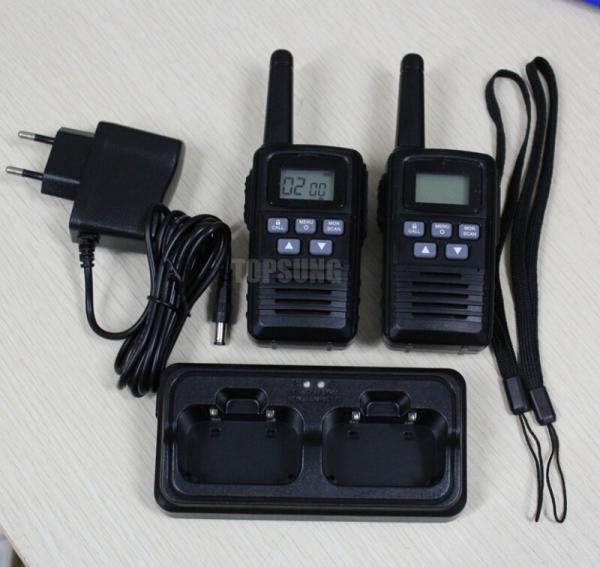 Topsung New pair PMR walkie talkies with lion batteries and dock charger