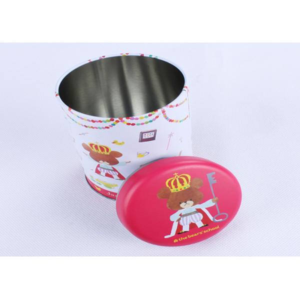 Sweets Metallic Packaging Round Cylinder Gift Tins Artwork CMYK Printed