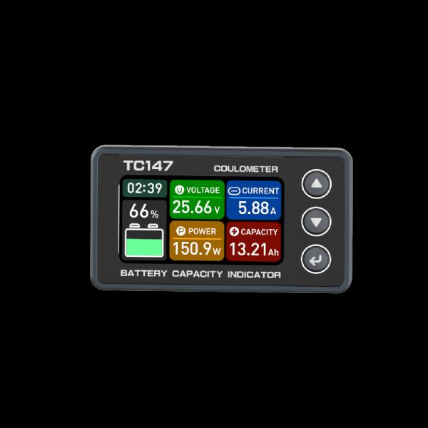 TC147 1.47 Inch Battery Pack Monitor Display Color Screen 8-80V 0-150A Waterproof Battery Monitor