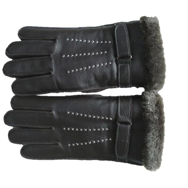 Plain Fashion Mens Soft Leather Gloves Keep Warm Lambskin Sheepskin OEM Design