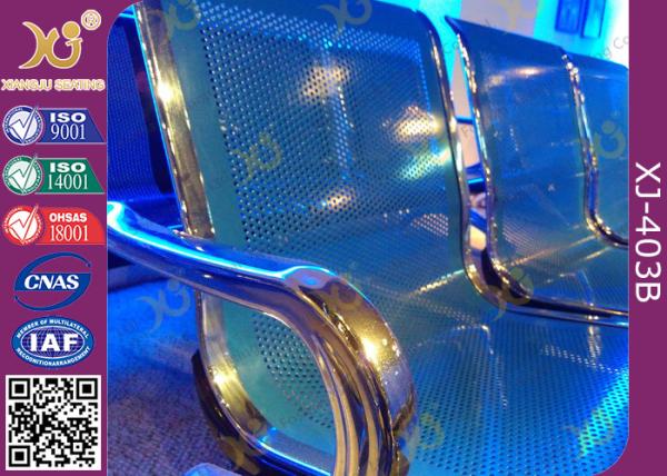 Chrome Finished Metal Structure Waiting Area Chairs For Bank / Bus Station